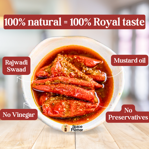 Bharwa Red Mirch Achaar - Stuffed Red Chilli Pickle 400g