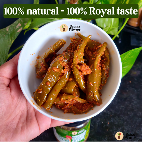 Rajasthani Hari Mirch Achaar - Green Chilli Pickle 250g